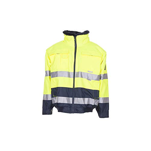 Planam Größe L Herren Warn-/Wetterschutz Comfortjacke 2-farbig gelb marine Modell 2047 von Planam