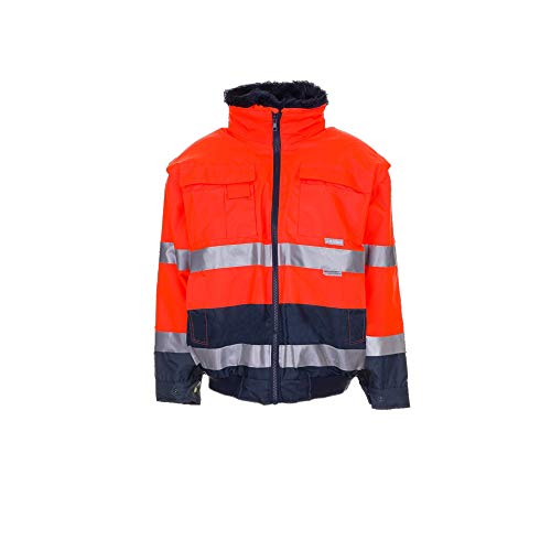 Planam Größe M Herren Warn-/Wetterschutz Comfortjacke 2-farbig orange marine Modell 2046 von Planam