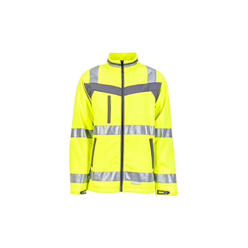 Planam 5661 Plaline High Visibility Softshell Jacket - Farbe: Gelb/Schiefer - Größe: 60 von Planam