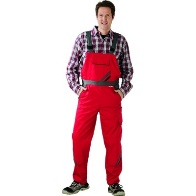 Latzhose 2336 rot/schiefer/schwarz, Größe 70 von Planam