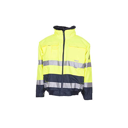 Planam Comfort-Jacke Warnschutz, Größe 4XL, gelb/marine, 2047068 von Planam