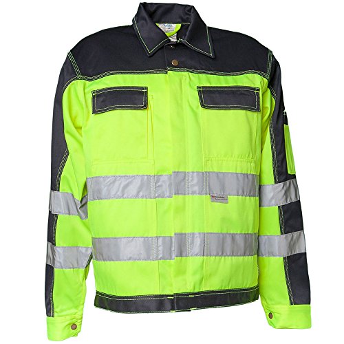 Planam Größe 110 Herren Warnschutz Bundjacke 2-farbig gelb marine Modell 2007 von Planam