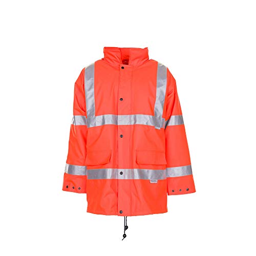 Planam Größe 4XL Herren Warn-/Wetterschutz Parka Uni uni-orange Modell 2053 von Planam