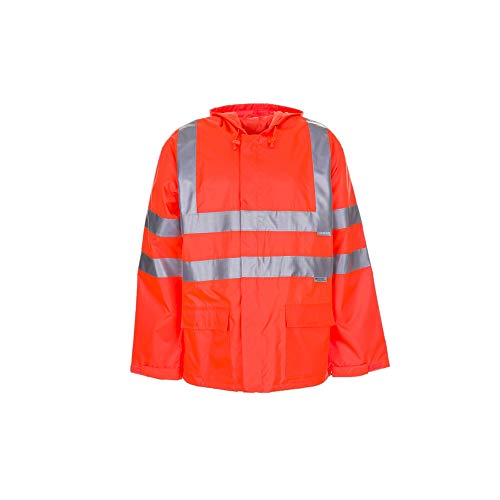 Planam Größe 4XL Herren Warn-/Wetterschutz Regenjacke Uni uni-orange Modell 2061 von Planam