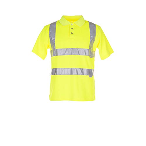 Planam Größe 4XL Herren Warnschutz Poloshirt Uni Uni-gelb Modell 2092 von Planam