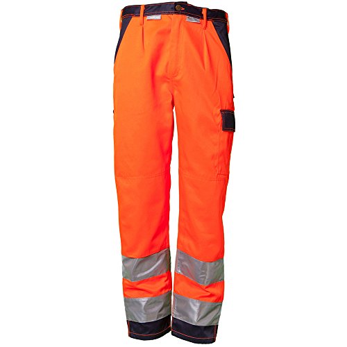 Planam 2016052 Herren Warnschutz Bundhose 2-farbig, orange marine, Größe 52 von Planam