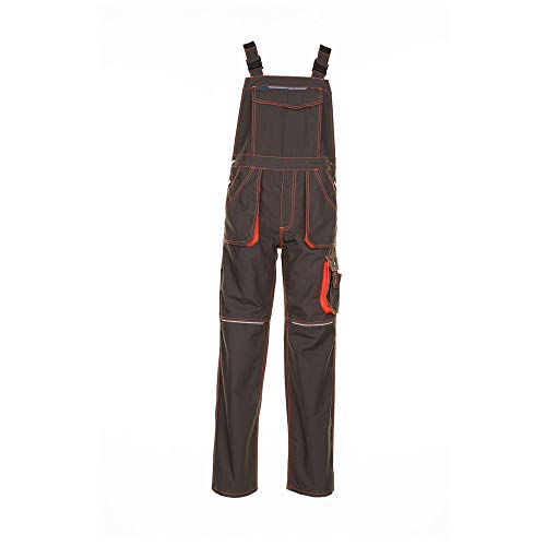 Planam 6232052 Basalt Neon Latzhose, Oliv/Orange, Größe 52 von Planam