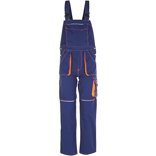 Planam Größe 54 Unisex Basalt Neon Latzhose marine orange Modell 6231 von Planam