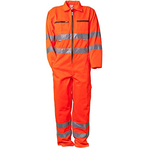 Planam Größe 62 Herren Warnschutz Rallyekombi Uni uni-orange Modell 2031 von Planam