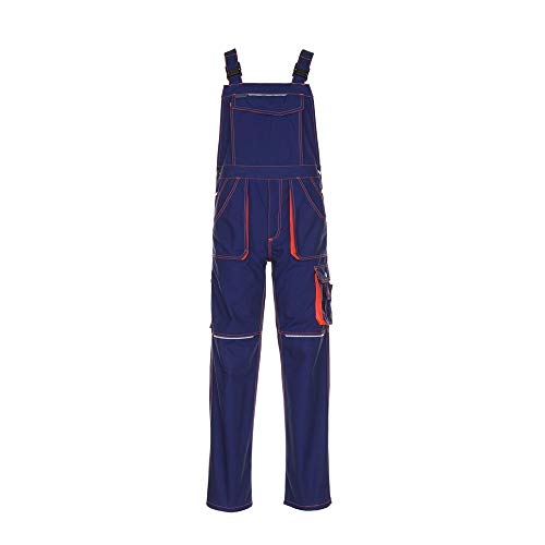 Planam Größe 98 Unisex Basalt Neon Latzhose Marine orange Modell 6231 von Planam