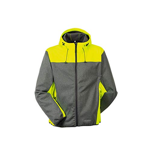 Planam 3733052 Outdoor Kontrast Softshelljacke, Grau/Gelb, Größe L von Planam