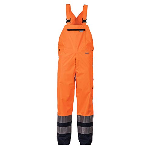 Planam Größe XL Herren Warn-/Wetterschutz Regenlatzhose 2-farbig orange Marine Modell 2066 von Planam