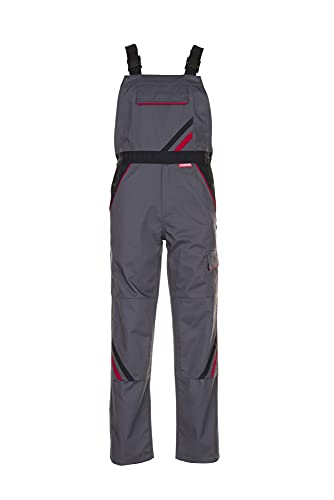Planam 2332070 Highline Latzhose, Schiefer/Schwarz/Rot, Größe 70 von Planam