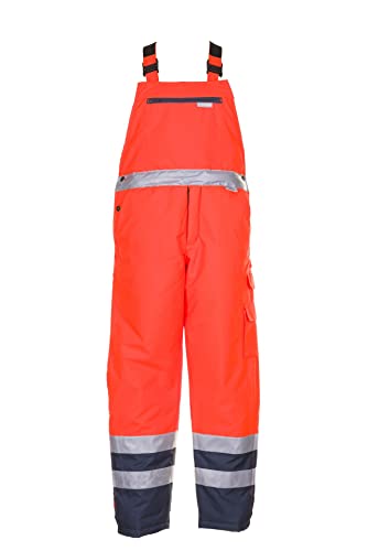 Planam Warn-/Wetterschutz Herren Winterlatzhose 2-farbig Orange Marine Modell 2086 Größe S von Planam