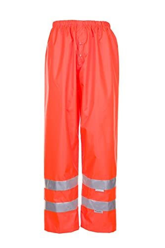 Planam Größe L Herren Warn-/Wetterschutz Regenhose Uni Uni-orange, 2064052 von Planam