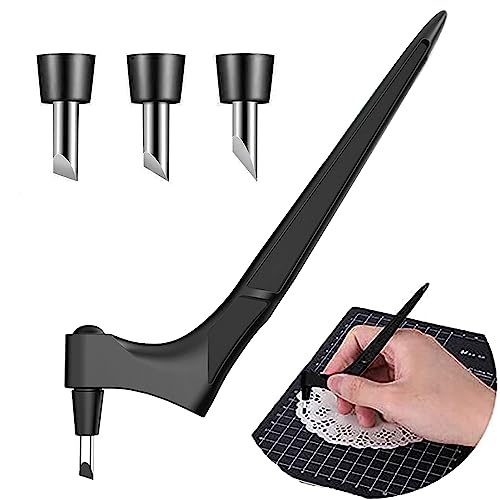 Neue Craft Schneidwerkzeuge, Verbessere Schneidewerkzeug 360 Grad Präzisions Edelstahl Bastelmesser mit 3 Ersatzklingen（15°/30°/45°）Handwerkszeug Set für Handwerk Scrapbooking Modellbau von PlandleLee