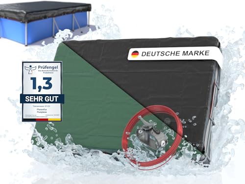 Planenfux® Poolabdeckung rechteckig 630x360 cm | 2-in-1 Poolplane aus 200g/m² PE Material | Sommer & Winter Abdeckung für Schwimmbecken | Solarplane Pool Plane | 710x440 cm Schwimmbad Abdeckplane von Planenfux