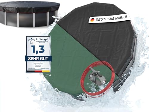 Planenfux® Poolabdeckung rund 550 cm (Für Ø 500-550cm Becken) | 2-in-1 Pool Abdeckplane aus 200g/m² PE Material | Poolplane Solarplane für Sommer & Winterabdeckung | Ø 610 cm Rundpool Abdeckung von Planenfux