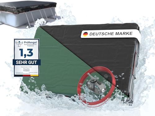 Planenfux® Poolabdeckung rechteckig 300x200 cm | 2-in-1 Poolplane rechteckig aus 200g/m² PE Material | Solar Pool Abdeckplane rechteckig für Sommer & Winter | Pool Plane | 360x260 cm Pool Abdeckung von Planenfux