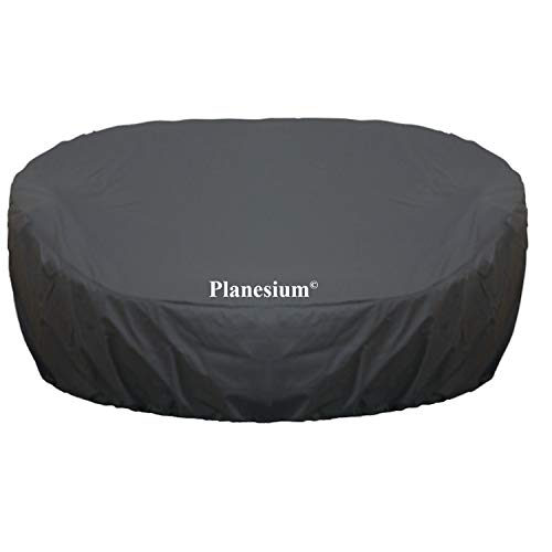 Planesium Premium Abdeckplane Sonneninsel RUND Abdeckhaube Liegeinsel Hülle Lounge Abdeckung Runder Schutzhülle Atmungsaktiv Wasserdicht Polyrattan (160cm Breite x HV 45cm HH 85cm, Anthrazit) von Planesium