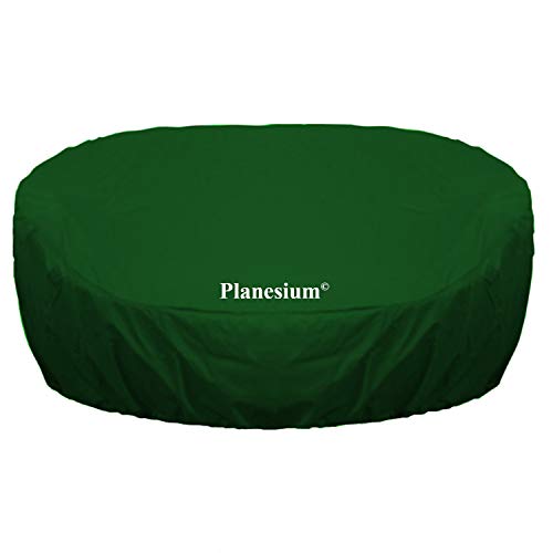 Planesium Premium Abdeckplane Sonneninsel RUND Abdeckhaube Liegeinsel Hülle Lounge Abdeckung Runder Schutzhülle Atmungsaktiv Wasserdicht Polyrattan (160cm Breite x HV 45cm HH 85cm, Tannengrün) von Planesium