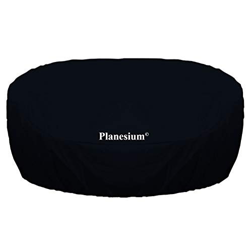 Planesium Premium Abdeckplane Sonneninsel RUND Abdeckhaube Liegeinsel Hülle Lounge Abdeckung Runder Schutzhülle Atmungsaktiv Wasserdicht Polyrattan (210cm Breite x 40cm Höhe, Schwarz) von Planesium