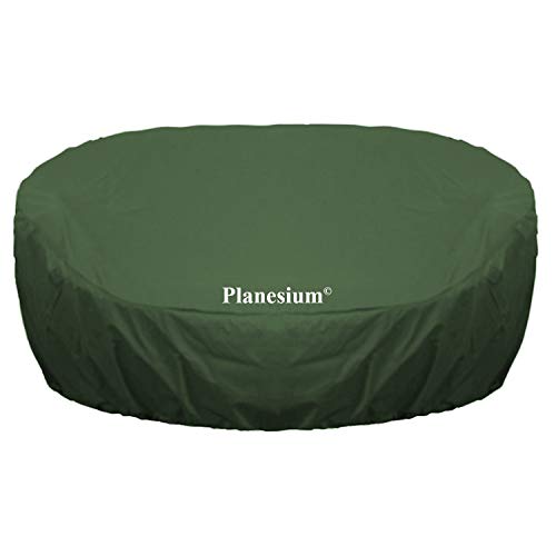 Planesium Premium Abdeckplane Sonneninsel RUND Abdeckhaube Liegeinsel Hülle Lounge Abdeckung Runder Schutzhülle Atmungsaktiv Wasserdicht Polyrattan (230cm Breite x 85cm Höhe, Olivgrün) von Planesium