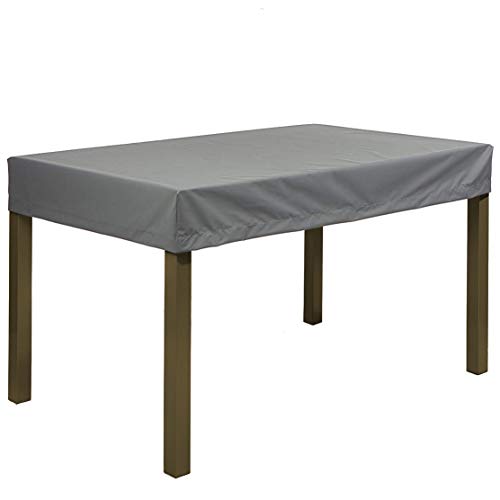 Planesium Premium Gartentisch Gartenmöbel Hülle Abdeckung Schutzhülle Haube Abdeckplane Garnitur wasserdicht atmungsaktiv 575g /lfm (Anthrazit Breite 120cm x Tiefe 90cm x Höhe 30cm) von Planesium