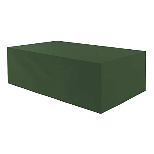 Planesium Premium Gartentisch Gartenmöbel Hülle Abdeckung Schutzhülle Haube Abdeckplane Garnitur wasserdicht atmungsaktiv 575g /lfm (Olivgrün Breite 100cm x Tiefe 100cm x Höhe 75cm) von Planesium