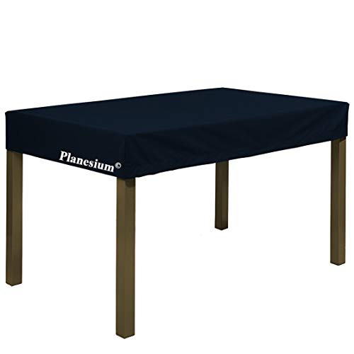 Planesium Premium Gartentisch Gartenmöbel Hülle Abdeckung Schutzhülle Haube Abdeckplane Garnitur wasserdicht atmungsaktiv 575g /lfm (Schwarz Breite 160cm x Tiefe 100cm x Höhe 15cm) von Planesium