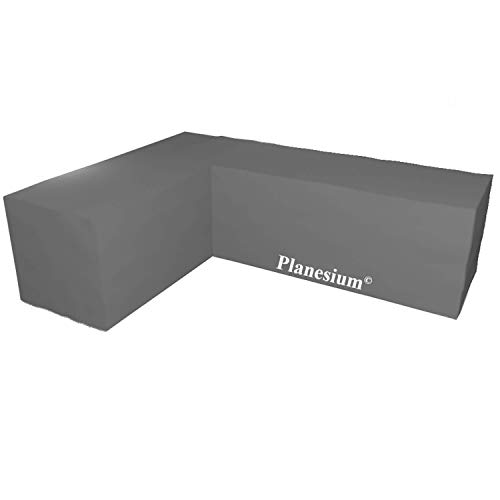 Planesium Premium L-Form Eck-Loungegruppe Eckbank Ecksofa Gartenmöbel Hülle Abdeckung Schutzhülle Haube Abdeckplane wasserdicht (B 250cm x T 250cm x LE 80cm x H 85cm, Anthrazit) von Planesium