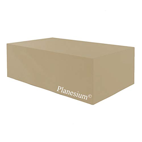 Planesium Premium Schutzhülle Gartenmöbel Abdeckung/Gartentisch Hülle Haube Abdeckplane wasserdicht atmungsaktiv reißfest Garnitur Lounge 575g/lfm B 225cm x T 115cm x H 71cm Beige von Planesium