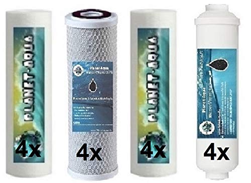 5 Stufen Osmoseanlage - 2 Jahres Filterkartusche Set - 16 STÜCK Patronen/Filter für Umkehrosemose Wasserfilter. Sediment Aktivkohle Block filter Linien kartusche Filteranlage Osmose Wasser Aquarium von Planet-Aqua
