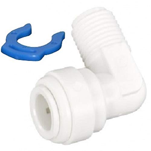 5 WINKEL Adapter Fitting gebogen 1/4 Zoll x 1/4" Schlauchanschluss (6mm) als Anschlussstück Wasserfilter Osmose Anlage Kühlschrank von Planet-Aqua