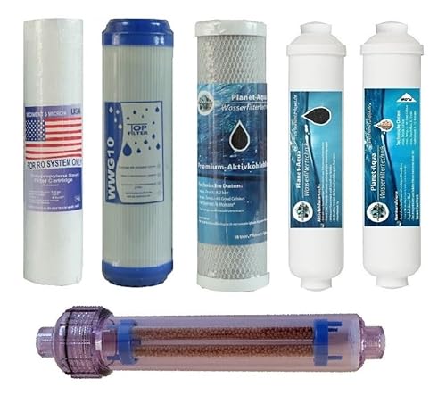 ERSATZFILTER SET für RO Umkehrosmose Osmose Anlage mit NEGATIV IONEN Filter und Mineralfilter Stufe Wasserfilter System ERSATZFILTER SET für RO Umkehrosmose Osmose Anlage mit NEGATIV IONEN Filter und Mineralfilter Stufe Wasserfilter System von Planet-Aqua