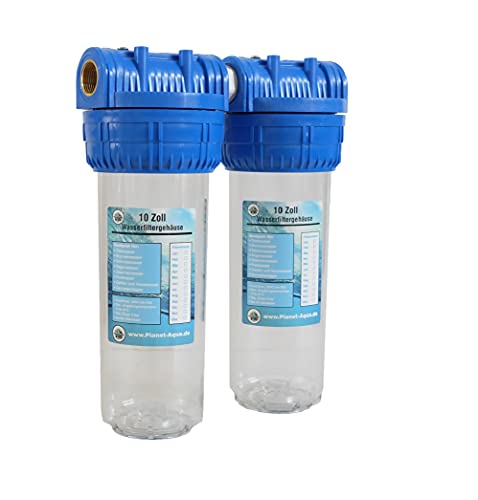 Wasserfilter Gehäuse SET DUO-XS 2 Stufen Filtergehäuse 10 Zoll x 3/4 Zoll IG-Anschluss Wasser Pumpen Vorfilter Brunnen Hauswasserwerk Küchen Garten Haus Trinkwasser Zisterne Poolfilter Wasserfilter Gehäuse SET DUO-XS 2 Stufen Filtergehäuse 10 Zoll x 3/4 Zoll IG-Anschluss Wasser Pumpen Vorfilter Brunnen Hauswasserwerk Küchen Garten Haus Trinkwasser Zisterne Poolfilter von Planet-Aqua