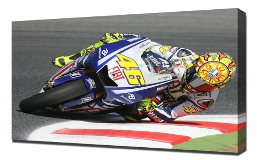 Valentino Rossi 03 – Leinwand Kunstdruck – Gerahmt Größe 50,8 x 76,2 cm – PREMIUM QUALITÄT Leinwand, professionell Galerie verpackt auf eine 5,1 cm Tiefe geschoben Rahmen – fertig zum Aufhängen von Planet Canvas