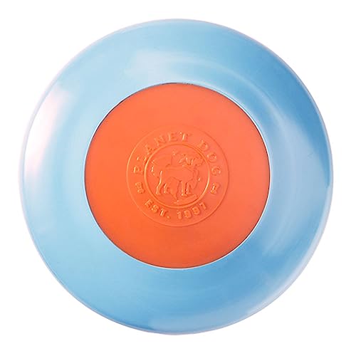 Planet Dog Orbee-Tuff Zoom Flyer - Apportierspielzeug für Hunde - Frisbee - Blau & Orange, S von Outward Hound