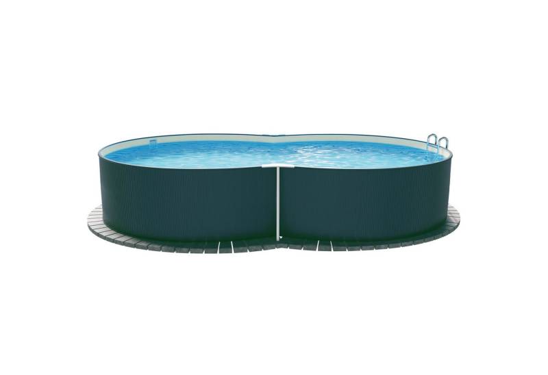 Planet Pool Achtformpool Stahlwandpool achtform 470x300x120 cm, Stahl 0,4 m (Einzelbecken), verzinkte Stahlwand von Planet Pool