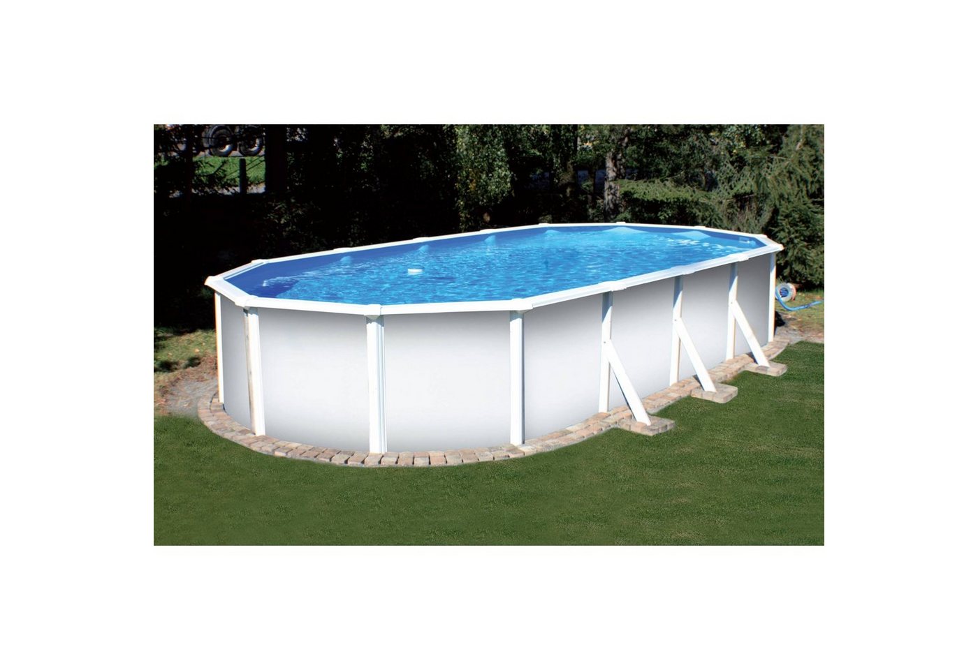Planet Pool Ovalpool Stahlwandpool ovalform Classic 730x360x120 cm, Sta (Einzelbecken), verzinkte Stahlwand von Planet Pool