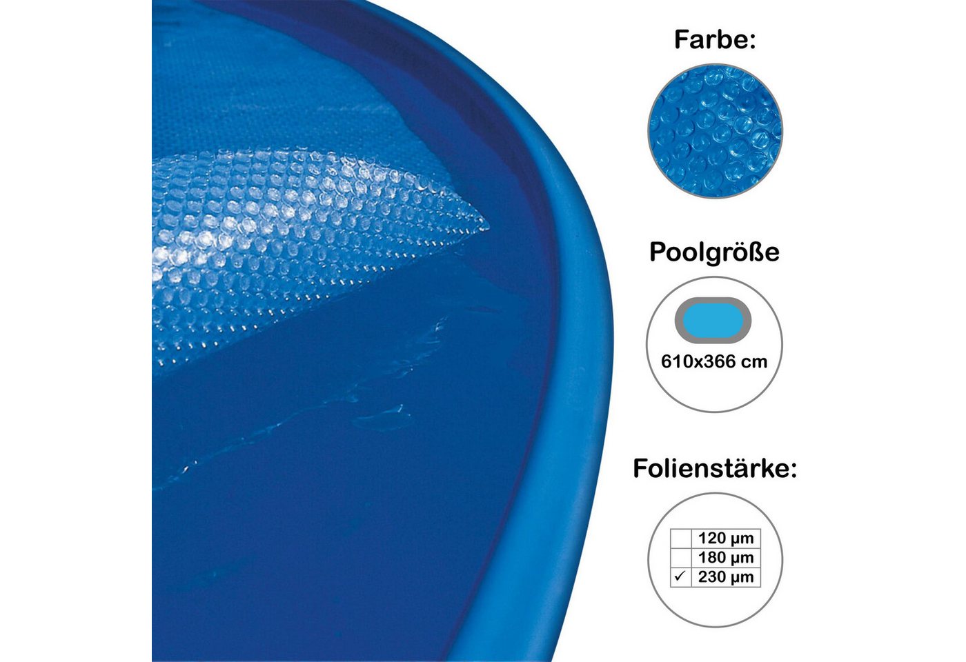 Planet Pool Pool-Abdeckplane Solarplane, Solarfolie, Luftpolsterabdeckung für Q, Chlorbeständig Planet Pool Pool-Abdeckplane Solarplane, Solarfolie, Luftpolsterabdeckung für Q, Chlorbeständig von Planet Pool