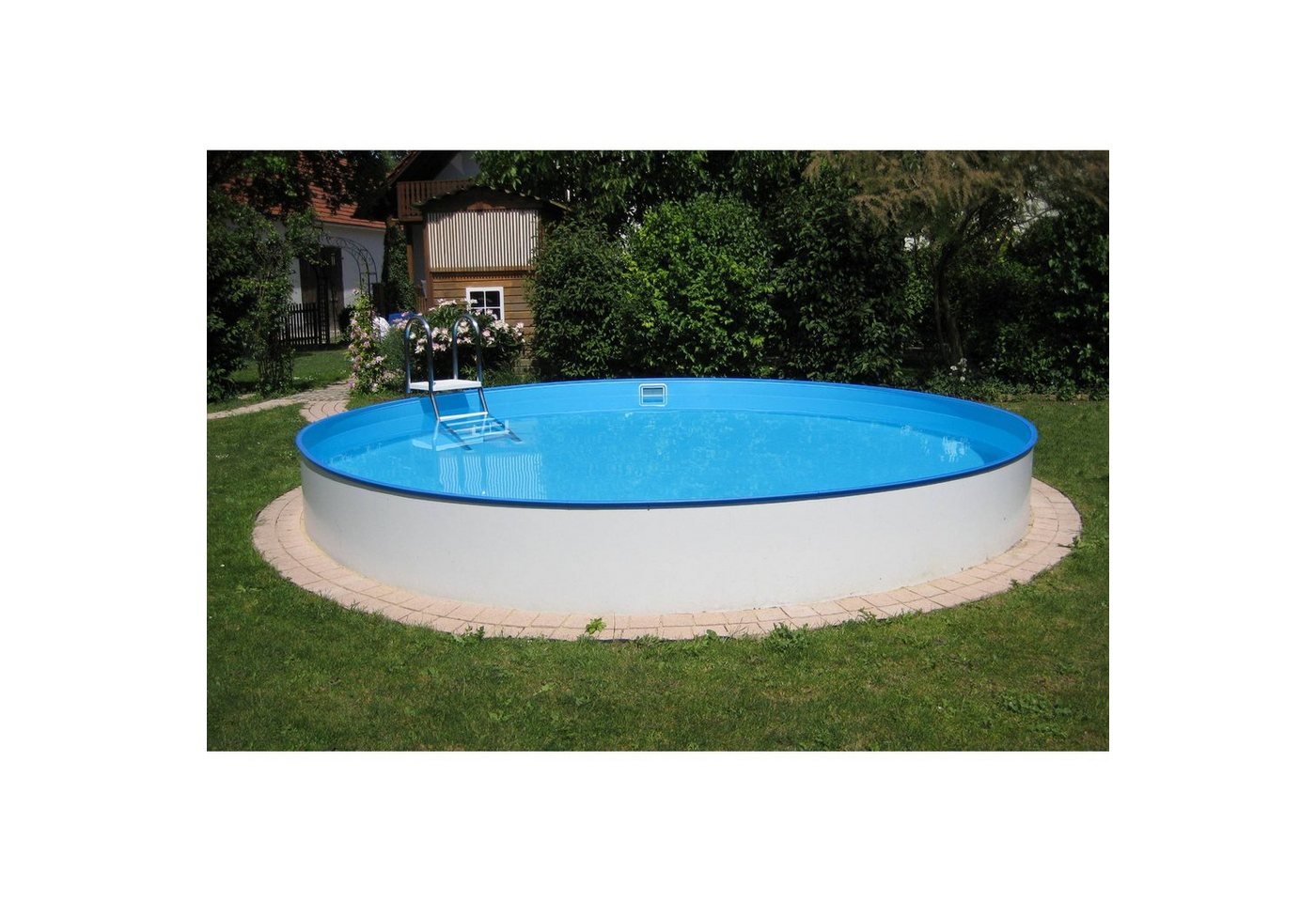 Planet Pool Rundpool Stahlwandpool rund Exklusiv 350x120 cm, Stahl 0,6 (Einzelbecken), verzinkte Stahlwand von Planet Pool