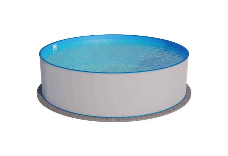 Planet Pool Rundpool Stahlwandpool rund Exklusiv 350x120 cm, Stahl 0,6 (Einzelbecken), verzinkte Stahlwand von Planet Pool