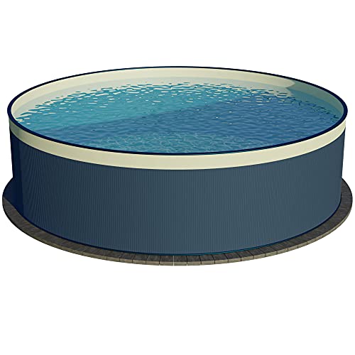 Planet Pool Stahlwandpool rund Größe wählbar, 90cm tief, Stahl 0,3mm anthrazit, Folie 0,2mm Sand, Overlap 350x90 von Planet Pool