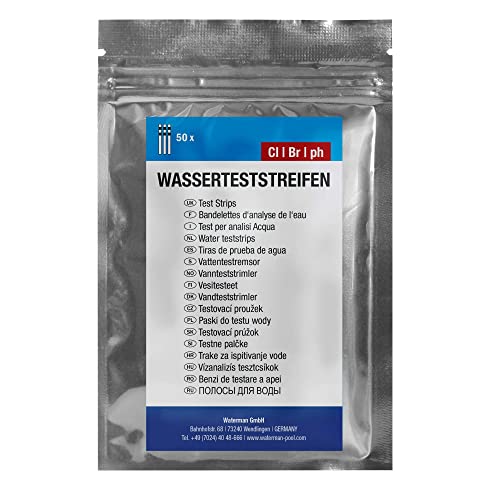 Planet Pool Wasserteststreifen 3 in 1, pH/Br/CL - 50 Streifen in Tütchen von Planet Pool