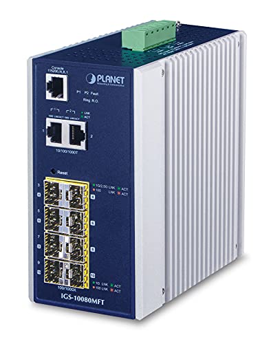 PLANET IGS-10080MFT Network Switch Managed Gigabit Ethernet (10/100/1000) Blue White von Planet