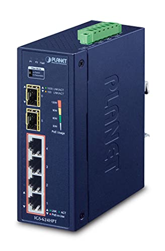 Planet IGS-624HPT Industrial Switch 4X Giga PoE + 2 SFP-Ports von Planet