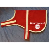 Reflektierende Weste Leuchtweste Kenndecke Kennweste Mit Reflektor Für Hunde "Don't Touch" von PlanetSchwarzeKiwi