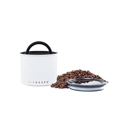 Airscape Edelstahl-Kaffeebehälter – Aufbewahrungsbehälter für Lebensmittel – Patentierter luftdichter Deckel – Erhaltung der Lebensmittelfrische durch überschüssige Luft (klein, mattweiß) von Planetary Design