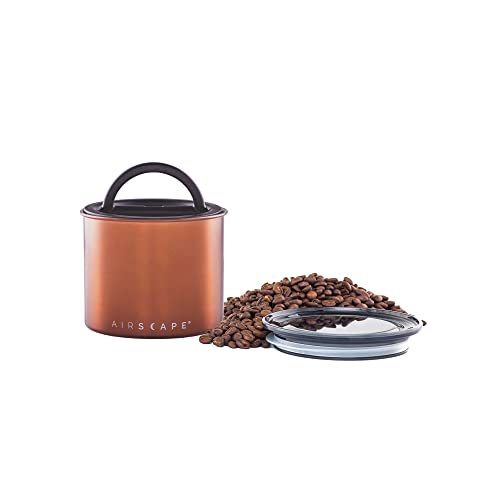 Airscape Kaffeedose aus Edelstahl | Lebensmittelaufbewahrungsbehälter | patentierter luftdichter Deckel | Kleines, gebürstetes Kupfer von Planetary Design